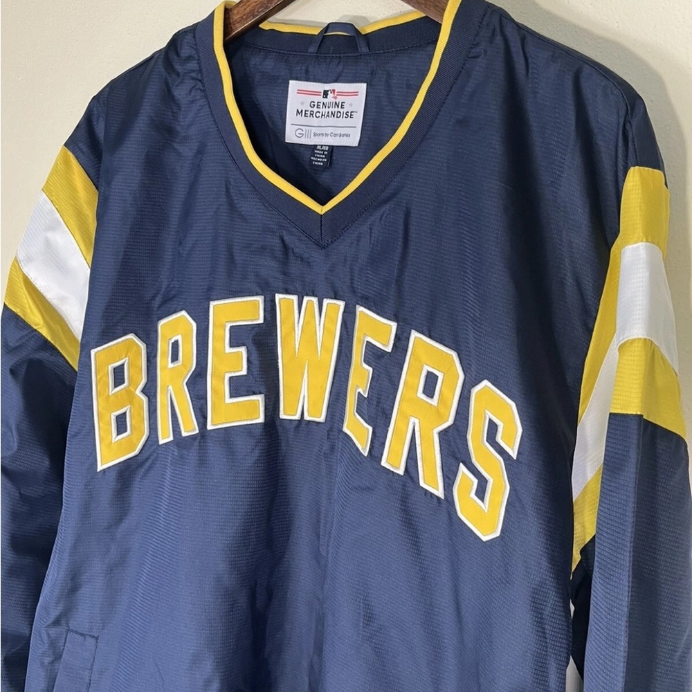 Rare G-III Milwaukee Brewers Crewneck Windbreaker Pullover Size Men’s Size XL/EG - Picture 3 of 6